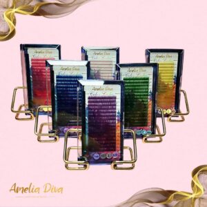 Цветни мигли Amelia Diva извивка L и M за миглопластика