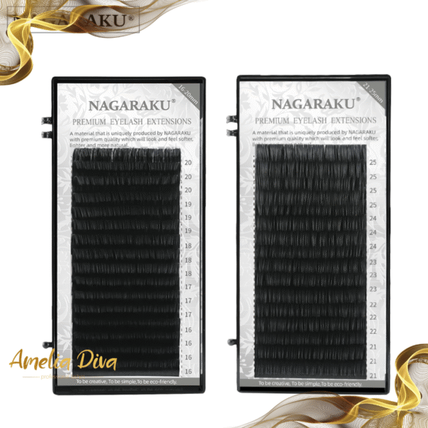 NAGARAKU черни мигли екстремни дължини 16-20/21-25