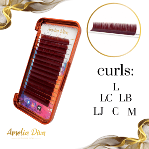 Цветни мигли Burgundy Amelia Diva 0.07