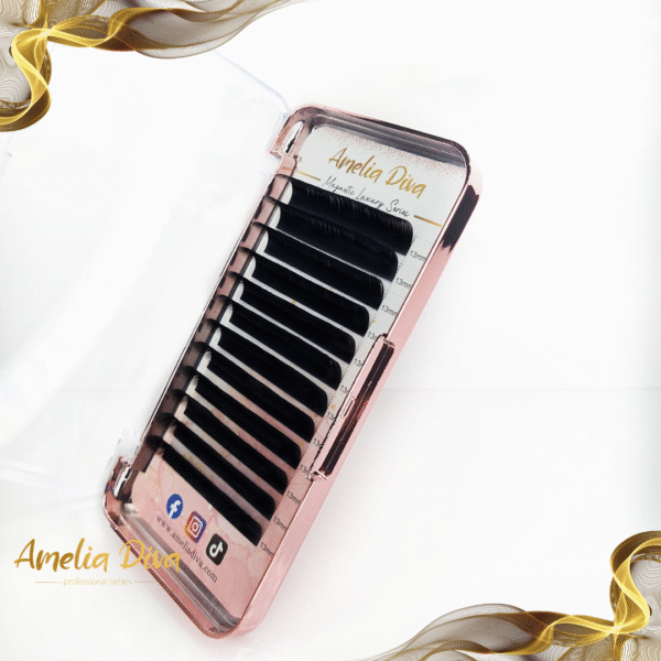 Amelia Diva Magnetic Luxury черни мигли за миглопластика извивка B — снимка 1