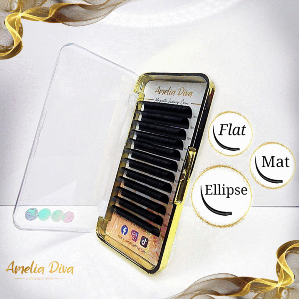 Amelia Diva Magnetic Luxury черни мигли плоски с двоен връх дебелина 0.20 — снимка 1