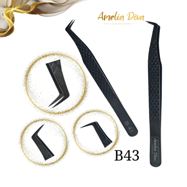 Пинсета за миглопластика Amelia Diva B43 — снимка 1
