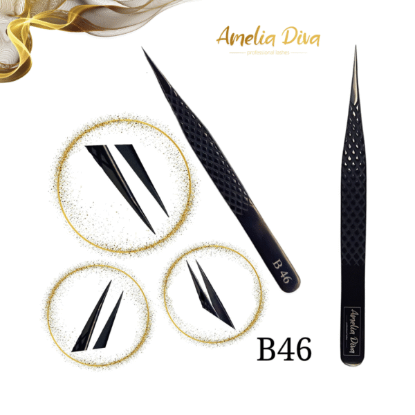 Пинсета за миглопластика Amelia Diva B46 — снимка 1