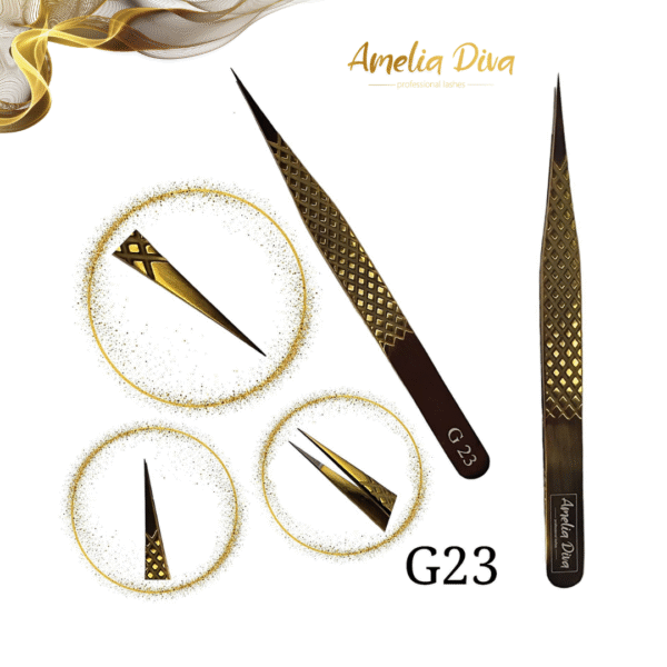 Пинсета за миглопластика Amelia Diva G23 — снимка 1