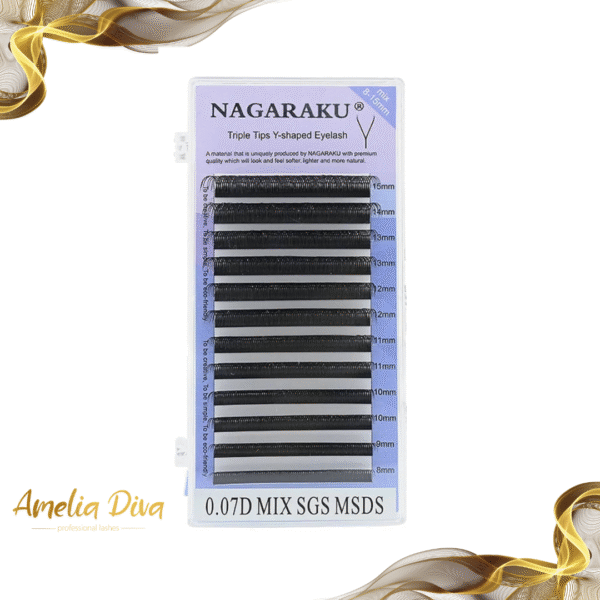NAGARAKU черни мигли Triple Tips Y-shape 6D — снимка 1