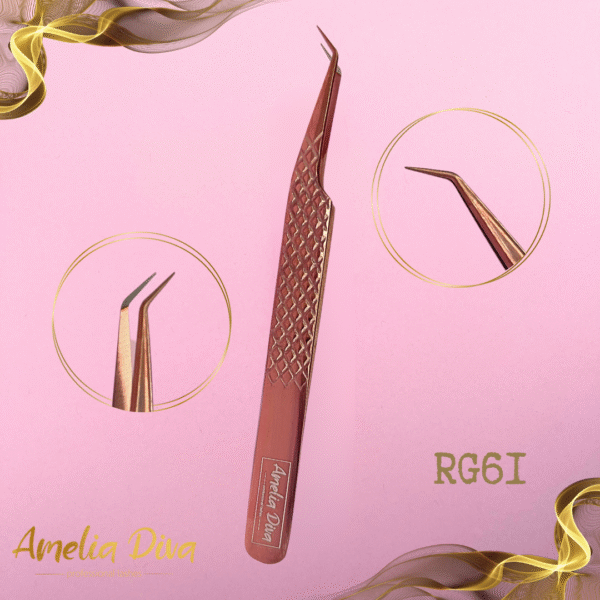 Пинсета за миглопластика Amelia Diva RG61 — снимка 1