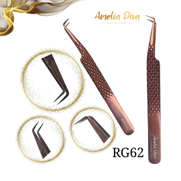 Пинсета за миглопластика Amelia Diva RG62 — снимка 1