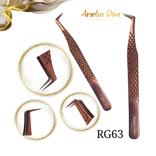 Пинсета за миглопластика Amelia Diva RG63 — снимка 1