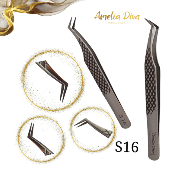 Пинсета за миглопластика Amelia Diva S16 — снимка 1