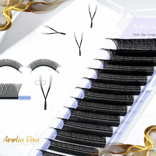 NAGARAKU черни мигли Triple Tips Y-shape 6D — снимка 3