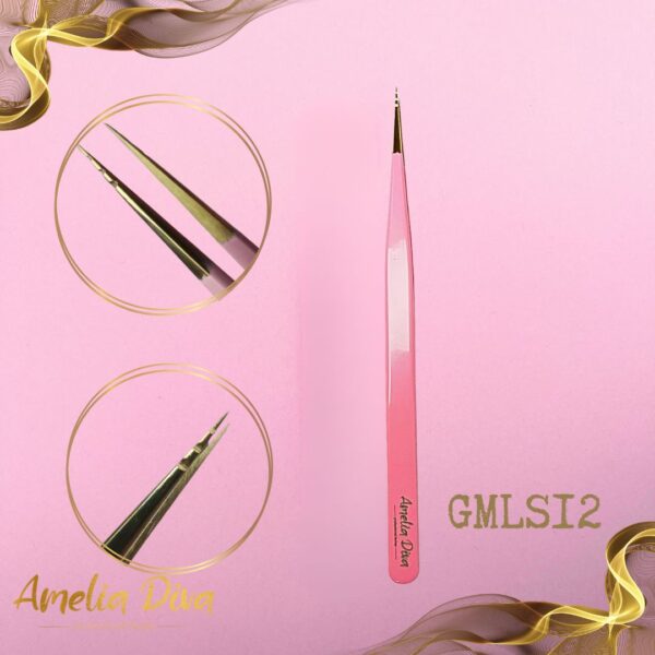 Пинсета за миглопластика Amelia Diva GMLS12