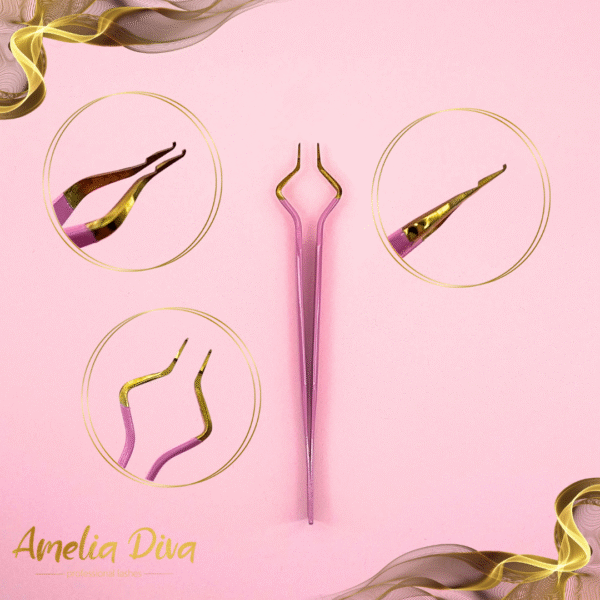 Пинсета за миглопластика Amelia Diva GMLS11