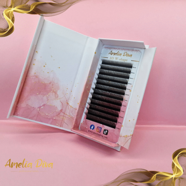 Черни мигли W-shape 5D Amelia Diva извивка L  и M — снимка 2