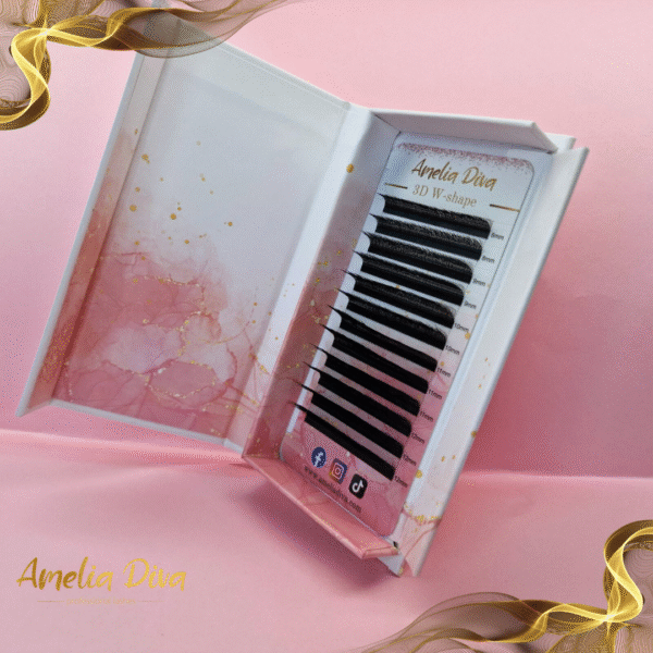 Черни мигли W-shape 5D Amelia Diva извивка L  и M — снимка 1